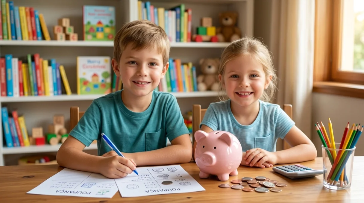Kids learning to plan their allowance together