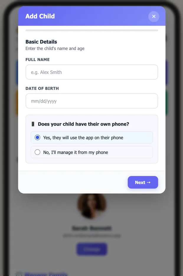 Adding a child