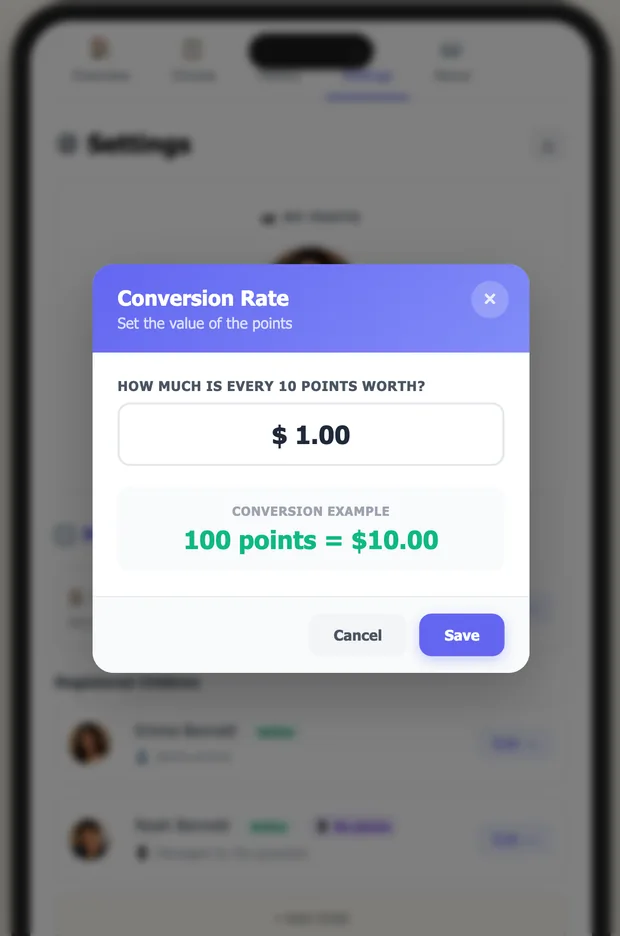 Setting the conversion rate