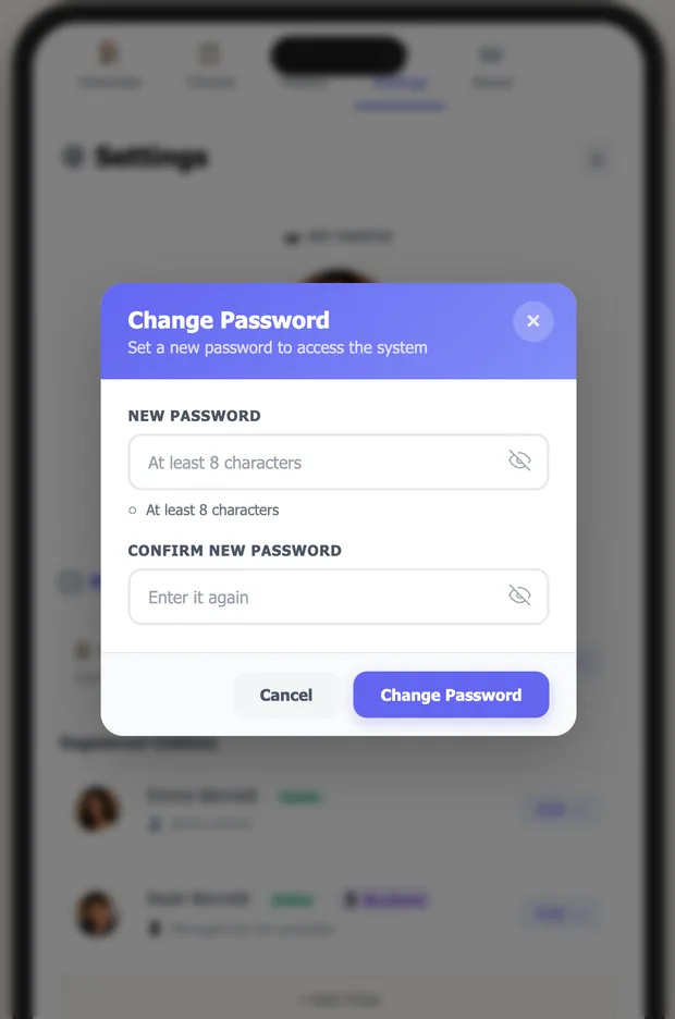 Changing your password
